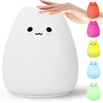 Bērnu Galda LED Nakts Lampa Gaismeklis RGB, Kaķis | Kids Bedside Table LED Lamp Night Light