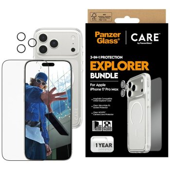 PanzerGlass CARE 3-in-1 vāciņš, stikls un lēcu aizsargs iPhone 17 Pro Max