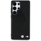 BMW Leather Oversized Stripes MagSafe Case for Samsung Galaxy S25 Ultra - Black