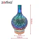 Ultraskaņas gaisa mitrinātājs un aromātu difuzors Zortiva 200 ml, RGB LED, brūns/bēšs