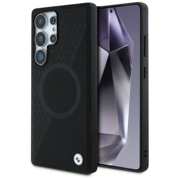 Чехол BMW Leather Half Textured MagSafe для Samsung Galaxy S25 Ultra, Черный