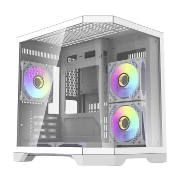 Darkflash FT350 datora korpuss ar 5 ARGB ventilatoriem, balts