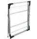Vertical foldable clothes drying rack with 3 tiers, white-black