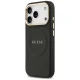 Guess iPhone 17 Pro vāciņš PU Peony Hot Stamp MagSafe, melns