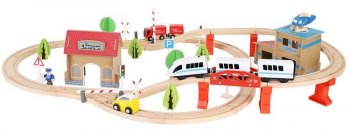 Bērnu Spēļu Rotaļu Koka Dzelzceļa Vilciena Trase | Wooden Railway Train Track For Children