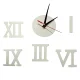 Sienas Pulkstenis Konstruktors ar Romiešu Cipariem 130cm, Sudrabs/Spogulis | Wall clock DIY