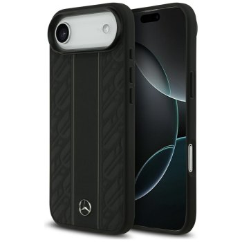 Mercedes Leather Laurel Leaves Stripes MagSafe Case for iPhone 17 Air, Black