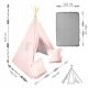 Bērnu telts, vigvams, spēļu māja NK-406 Nukido, Gaiši rozā krāsā | Kids Tipi Tent