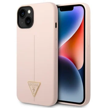 Guess Silicone Triangle Case for iPhone 14 Pink