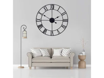 Sienas pulkstenis Retro Vintage Loft 3D, 60cm, melns