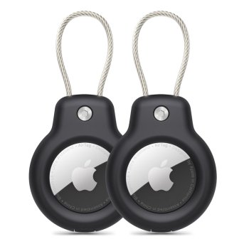 Tech-Protect Rough Vein maciņš Apple AirTag (2 gab.), Melns