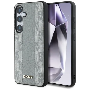 Кожаный чехол DKNY Checkered Pattern MagSafe для Samsung Galaxy S25 taupe