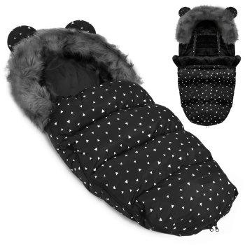Sleeping bag for stroller, sled Elmi Ricokids - black in triangles
