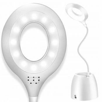 Regulējama LED Galda Lampa Nakts Apgaismojums Lasīšanai, Balta | Adjustable Desk Lamp