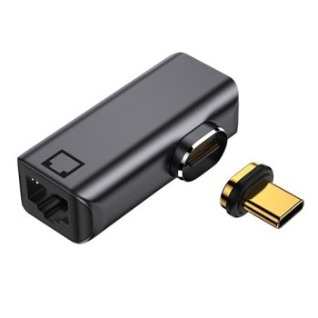 Extra Digital Magnetic USB Type-C to RJ-45 Adapter, Black
