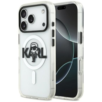Чехол Karl Lagerfeld IML Karl Sketch Logo MagSafe для iPhone 17 Pro — прозрачный