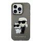Karl Lagerfeld Glitter Karl&Choupette vāciņš iPhone 14 Pro - melns