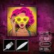 Forever Light ART LED neons POWER WOMAN, Dzeltens/Violets