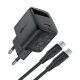 USB-C Wall Charger Acefast A113 GaN PD 20W with Display & Cable Black