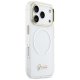 Guess IML Gradient Script Metal MagSafe Phone Case Cover iPhone 17 Pro - White