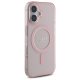 Guess iPhone 16 vāciņš IML Glitter Circle MagSafe, rozā