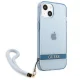 Чехол Guess Translucent Strap для iPhone 13 с ремешком, синий