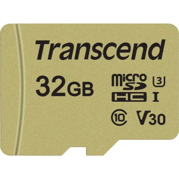 Transcend microSDHC 500S 32 GB UHS-I U3 V30 atmiņas karte ar adapteri
