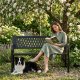 MultiGarden Garden Bench with Openwork Backrest, 120x50 cm, Black