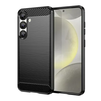 Samsung Galaxy S25 ( SM-S931 ) Carbon Flexible Cover TPU Case, Black | Чехол Кейс Кабура для...