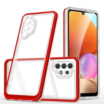 Vāciņš Samsung Galaxy A32 5G Hybrid Armor Clear 3in1, sarkans