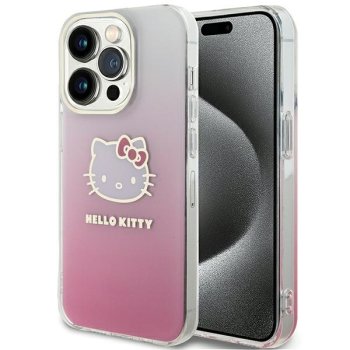 Apple iPhone 15 Pro Max 6.7'' Hello Kitty IML Gradient Electrop Kitty Head Cover Case, Pink | Telefona Maciņš...