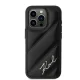 Karl Lagerfeld iPhone 15 Pro Max vāciņš Diagonal Quilted Script, melns