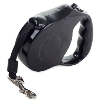Retractable Dog Leash Tape 5m for Dogs up to 15kg, Black