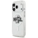 Karl Lagerfeld IML Glitter Karl & Choupette Sketch Logo MagSafe vāciņš iPhone 17 Pro, caurspīdīgs