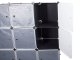 Modular Wardrobe Closet Organizer with 9 Shelves and Hanging Rail, Black