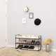 3-Tier Metal Shoe Rack for Entryway, Black