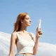 Pārnēsājams rokas ventilators Jisulife Life8 Plus 4500 mAh ar lukturi un ārējo akumulatoru, balts