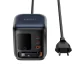 Galda lādētājs Acefast Z10 GaN 100W, ievelkams USB-C vads, TFT displejs, melns