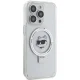 Karl Lagerfeld iPhone 15 Pro vāciņš Ring Stand Choupette Head MagSafe, balts