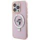 Karl Lagerfeld iPhone 15 Pro vāciņš Ring Stand Karl & Choupette MagSafe, rozā