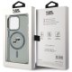 Karl Lagerfeld iPhone 15 Pro Case MagSafe IML Metal KC Heads, Black