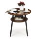 ModernHome Round Industrial Coffee Table with Storage Shelf