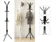 Grīdas apģērbu pakaramais ar 12 āķiem, 174cm, melns