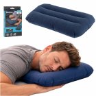 Inflatable velour travel camping pillow BESTWAY 67121, navy blue