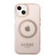Apple iPhone 13 6.1\'\' Guess Gold Outline Translucent MagSafe Case Cover, Pink | Telefona Maciņš Vāks Apvalks...