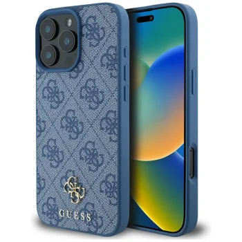 Guess HC PU 4G Small 4G и Classic чехол для iPhone 16 Pro Max MagSafe - Синий