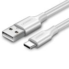 Ugreen USB to USB Type C Data Charging Cable 480 Mbps 3A 1m, White | Lādētājvads Datu Pārraides Kabelis