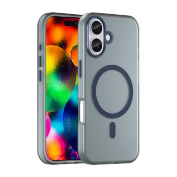 Magnetic Abrasive iPhone 17 vāciņš ar MagSafe atbalstu, matēts zils