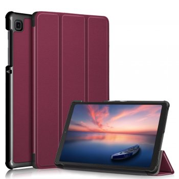 Samsung Galaxy Tab A7 Lite (SM-T220/T225) Tri-fold Stand PU Leather Case Cover, Wine Red | Planšetdatora Apvalks Vāks...