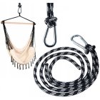 Hammock Chair Garden Swing Hanging Mounting Set Assembly Kit (Rope, Сarabiner)